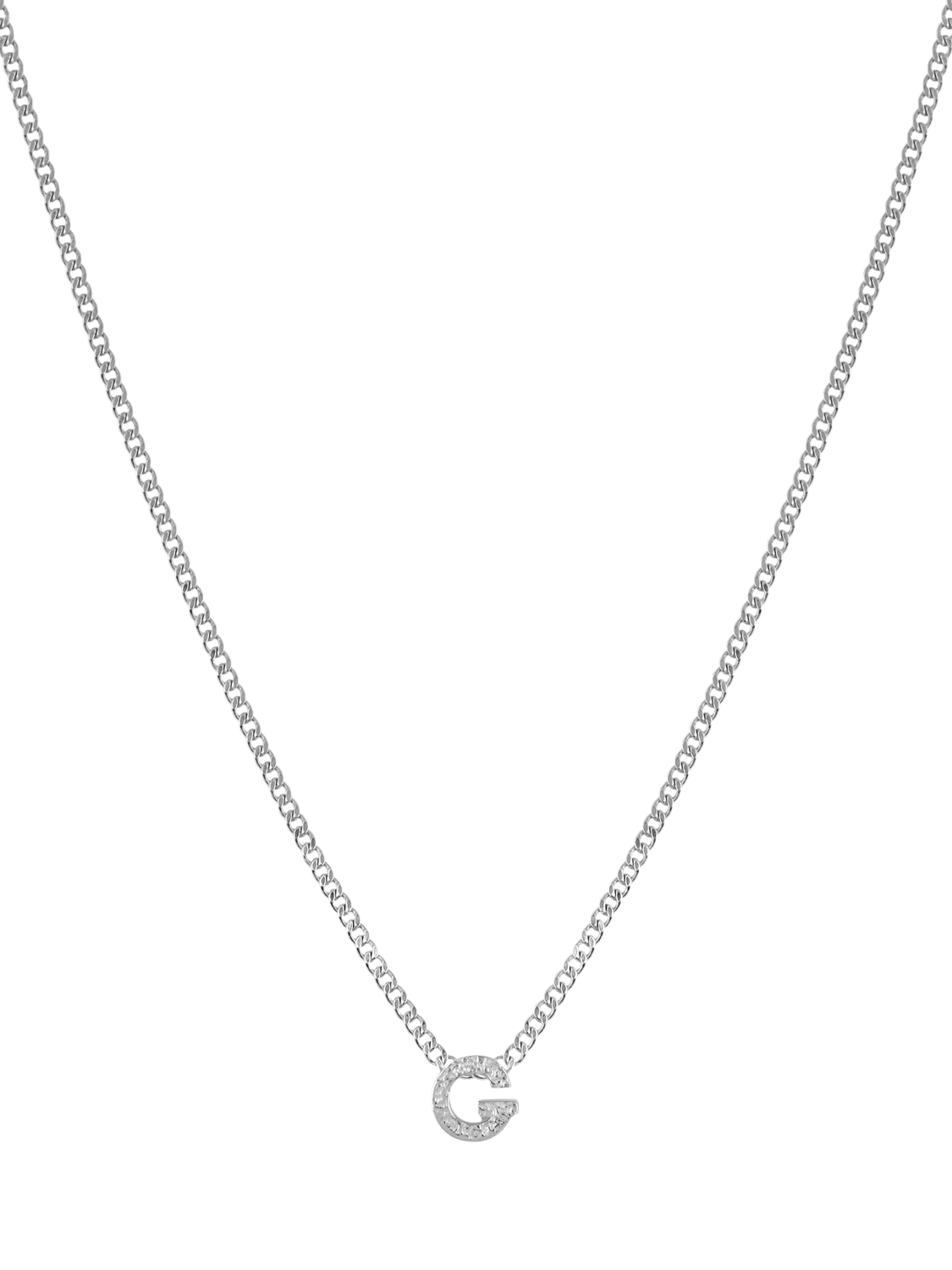 Tutti Textured Alphabet Pendant Necklace, Silver