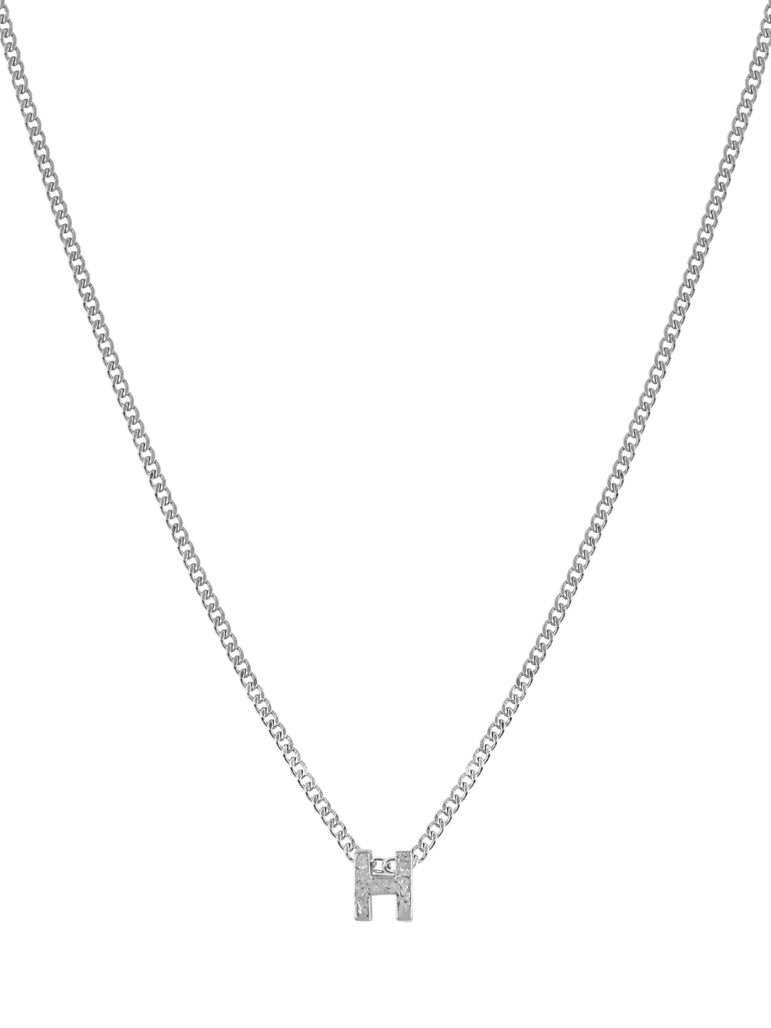 Tutti Textured Alphabet Pendant Necklace, Silver
