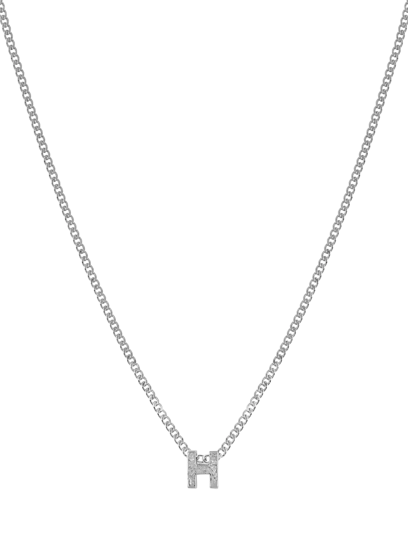 Tutti Textured Alphabet Pendant Necklace, Silver