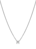 Tutti Textured Alphabet Pendant Necklace, Silver