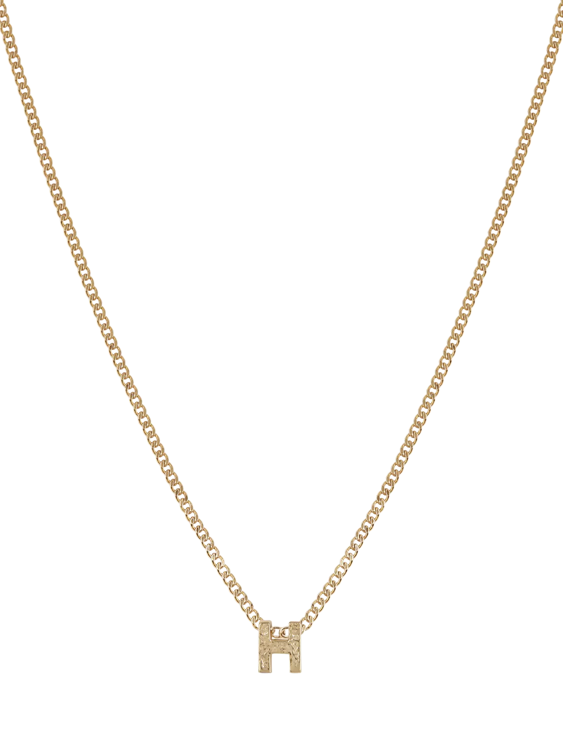 Tutti Textured Alphabet Pendant Necklace Gold 45cm