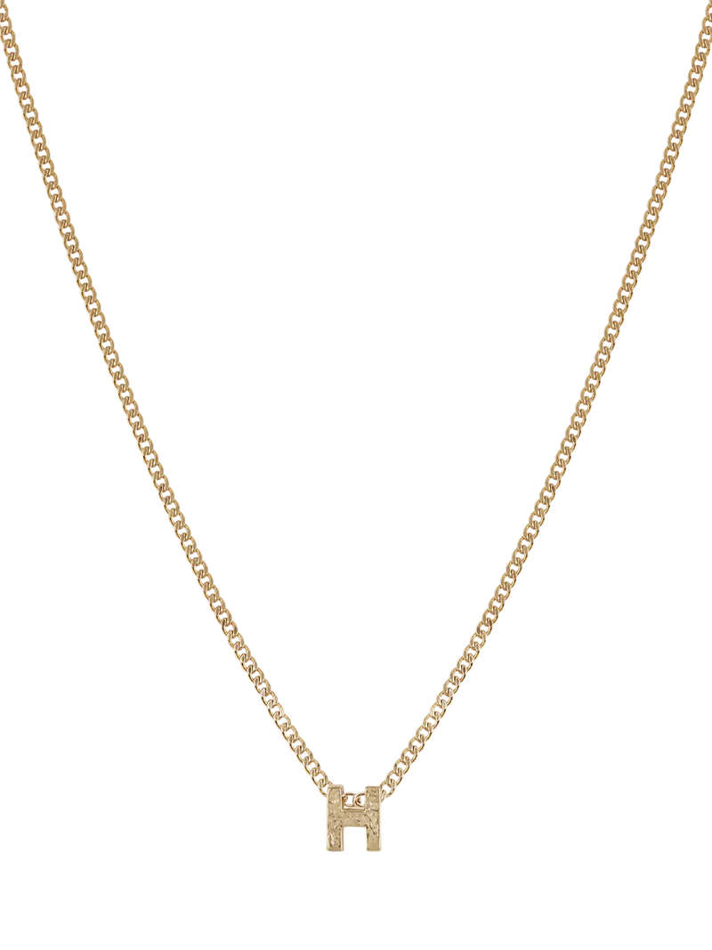 Tutti Textured Alphabet Pendant Necklace Gold 45cm