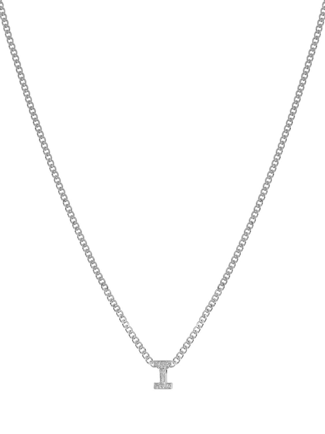 Tutti Textured Alphabet Pendant Necklace, Silver