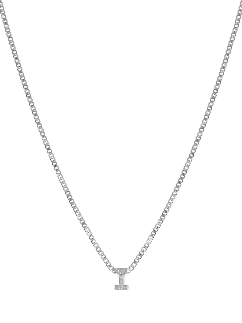 Tutti Textured Alphabet Pendant Necklace, Silver