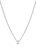Tutti Textured Alphabet Pendant Necklace, Silver