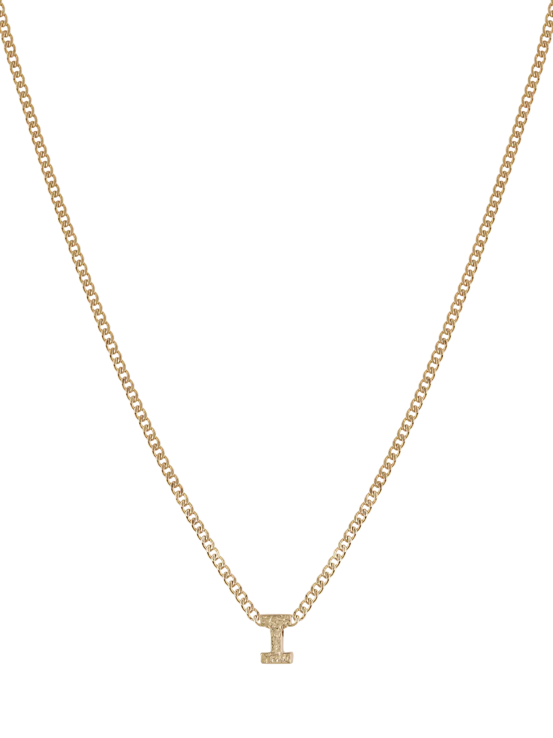 Tutti Textured Alphabet Pendant Necklace Gold 45cm