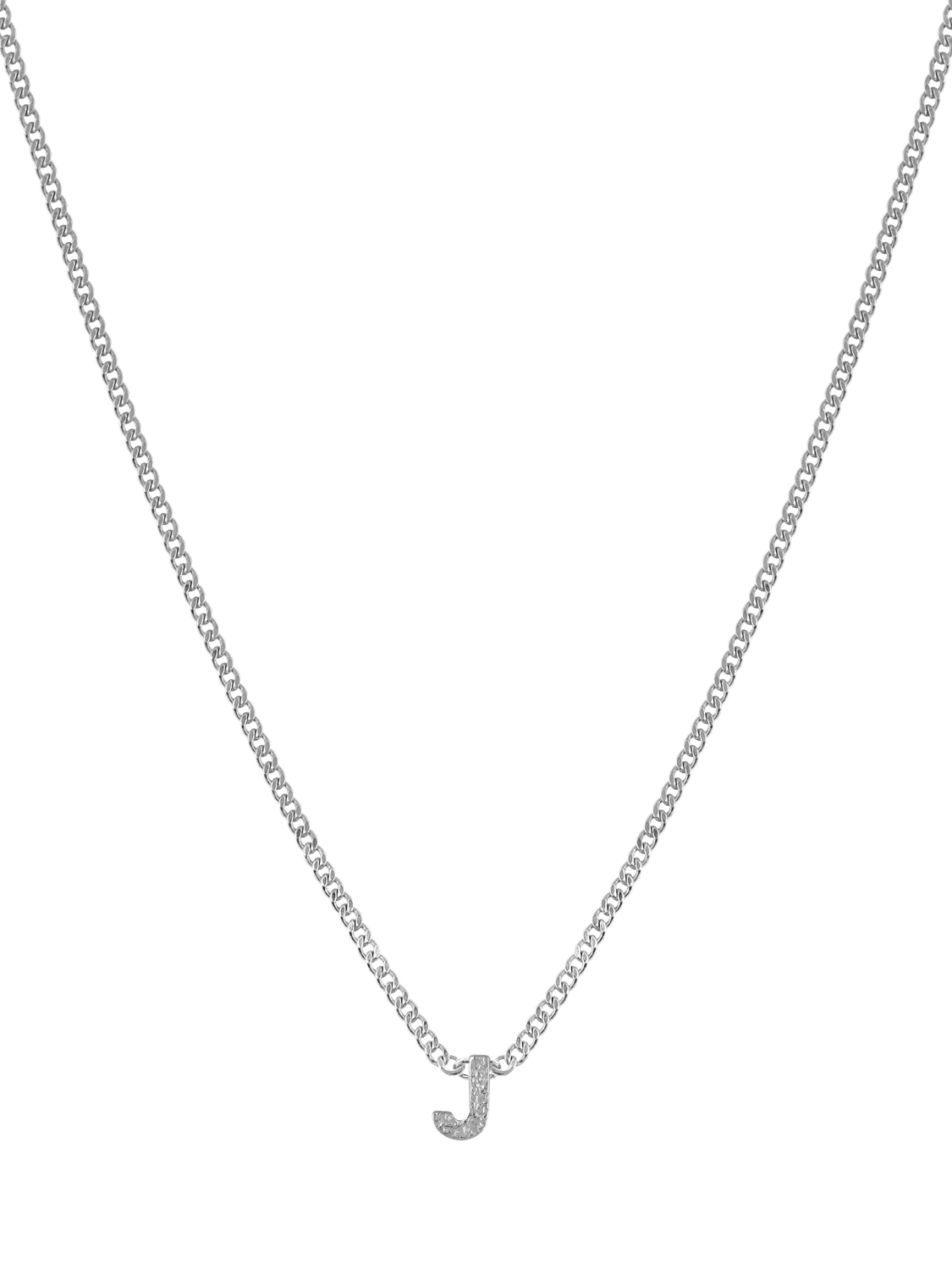 Tutti Textured Alphabet Pendant Necklace, Silver
