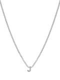 Tutti Textured Alphabet Pendant Necklace, Silver