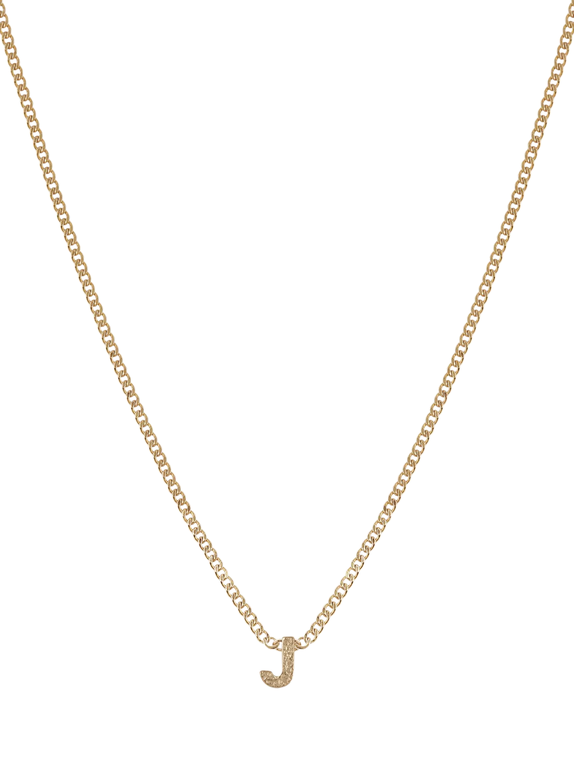 Tutti Textured Alphabet Pendant Necklace Gold 45cm