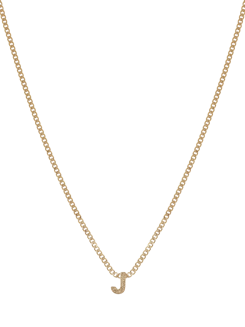 Tutti Textured Alphabet Pendant Necklace Gold 45cm