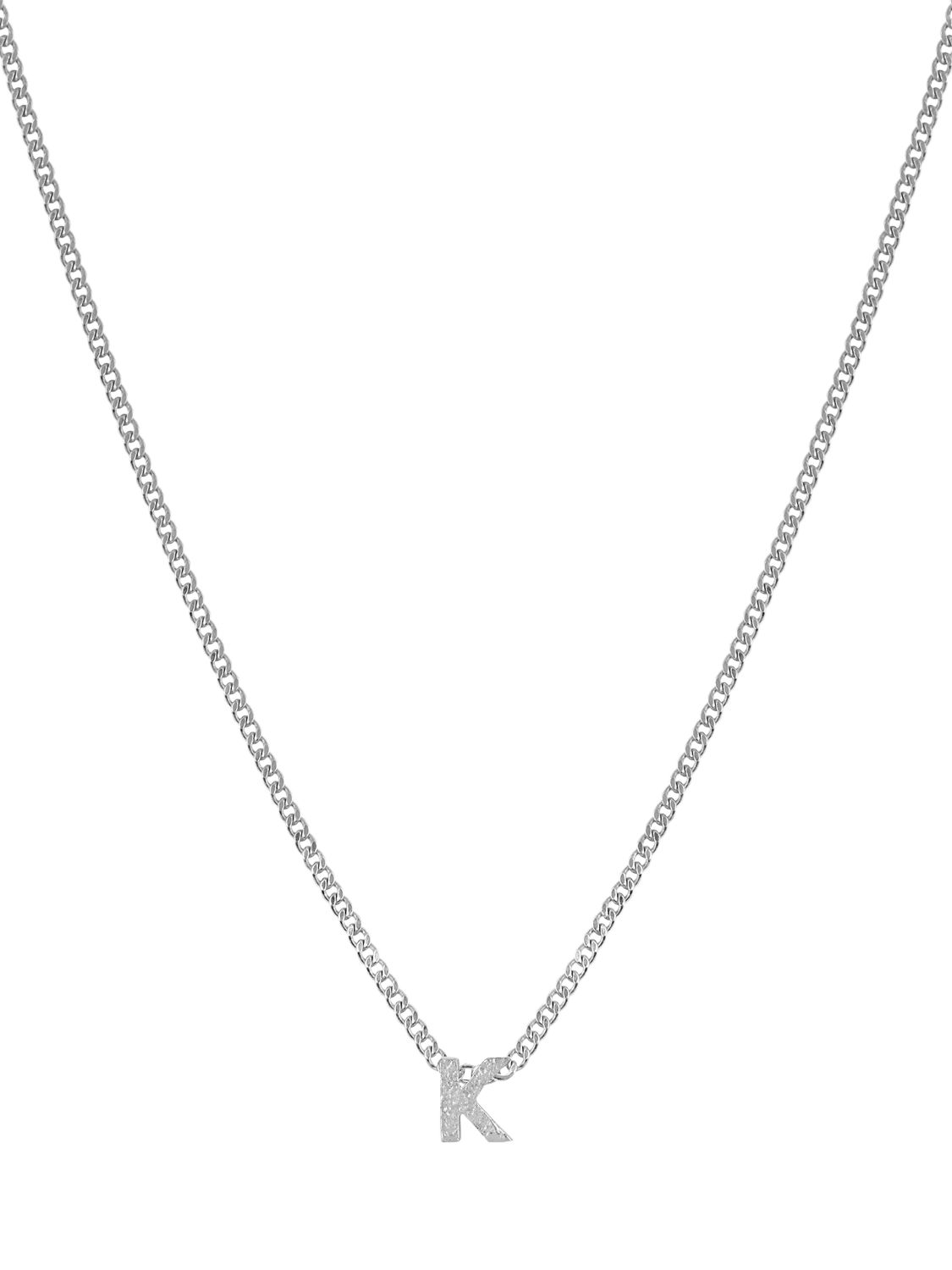 Tutti Textured Alphabet Pendant Necklace, Silver
