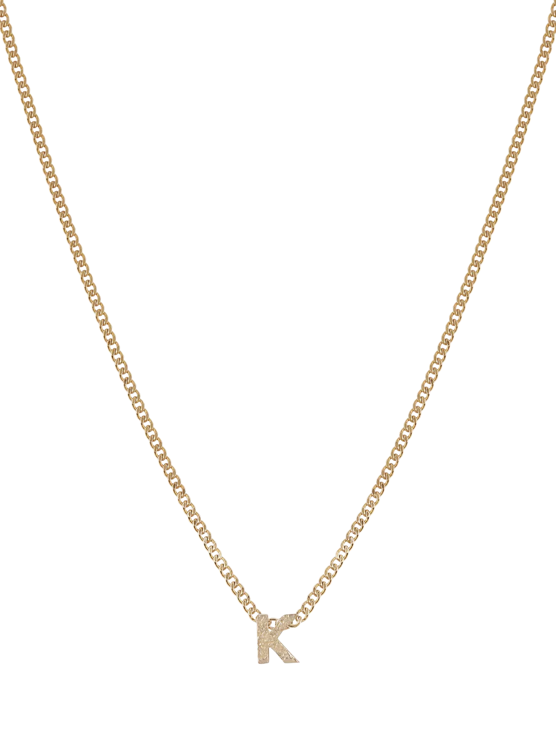 Tutti Textured Alphabet Pendant Necklace Gold 45cm