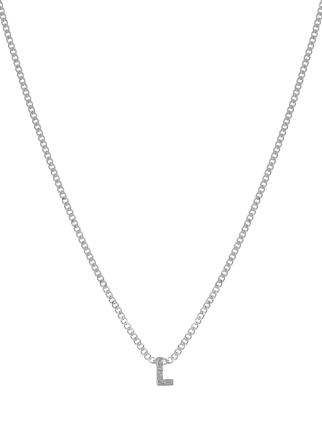 Tutti Textured Alphabet Pendant Necklace, Silver