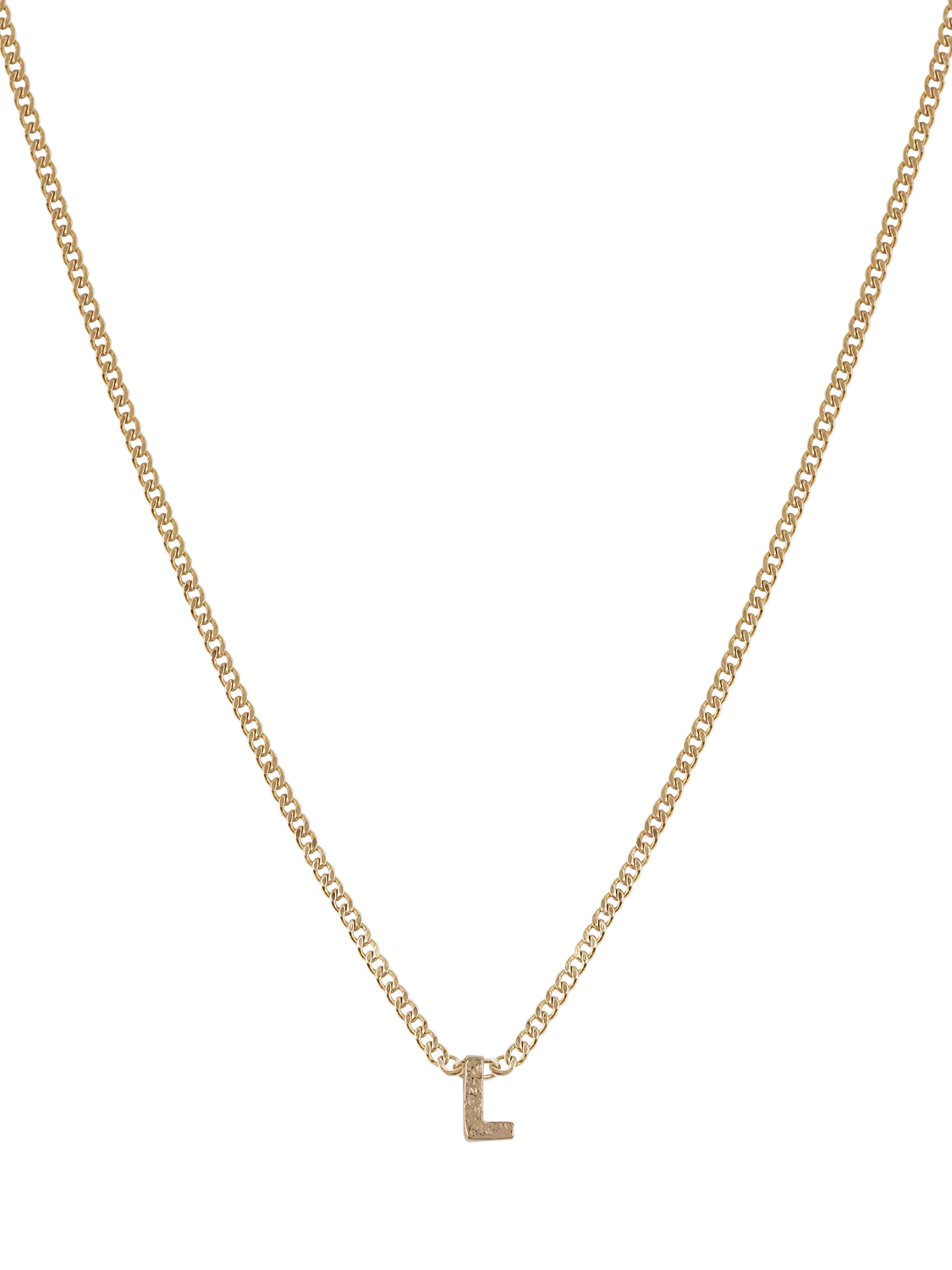 Tutti Textured Alphabet Pendant Necklace Gold 45cm
