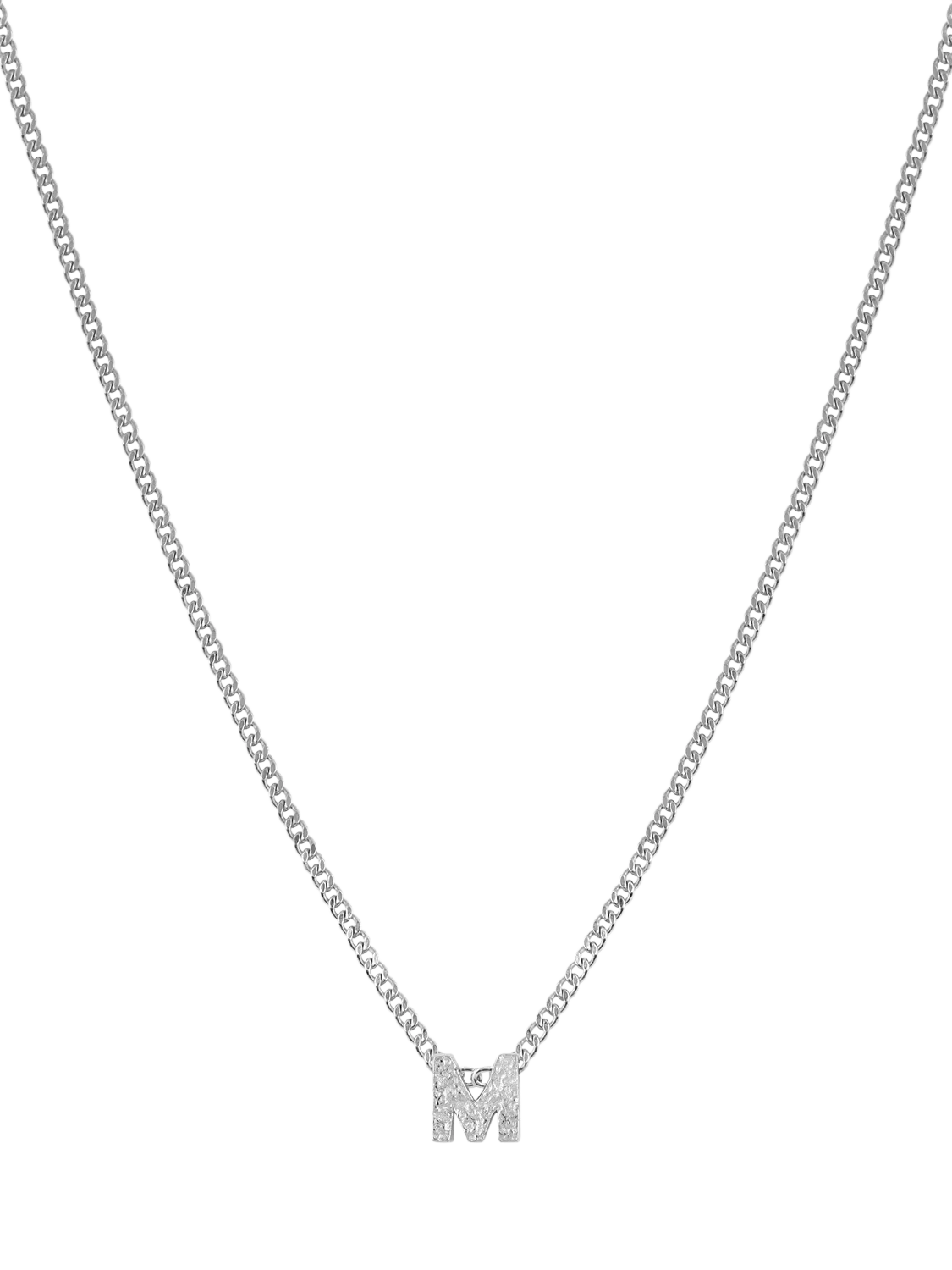 Tutti Textured Alphabet Pendant Necklace, Silver