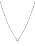 Tutti Textured Alphabet Pendant Necklace, Silver
