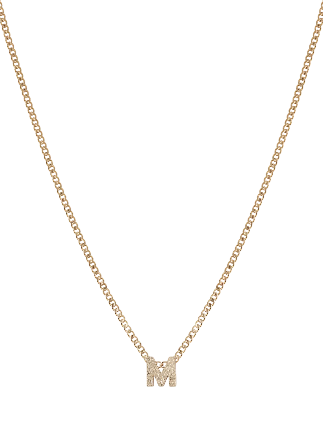 Tutti Textured Alphabet Pendant Necklace Gold 45cm