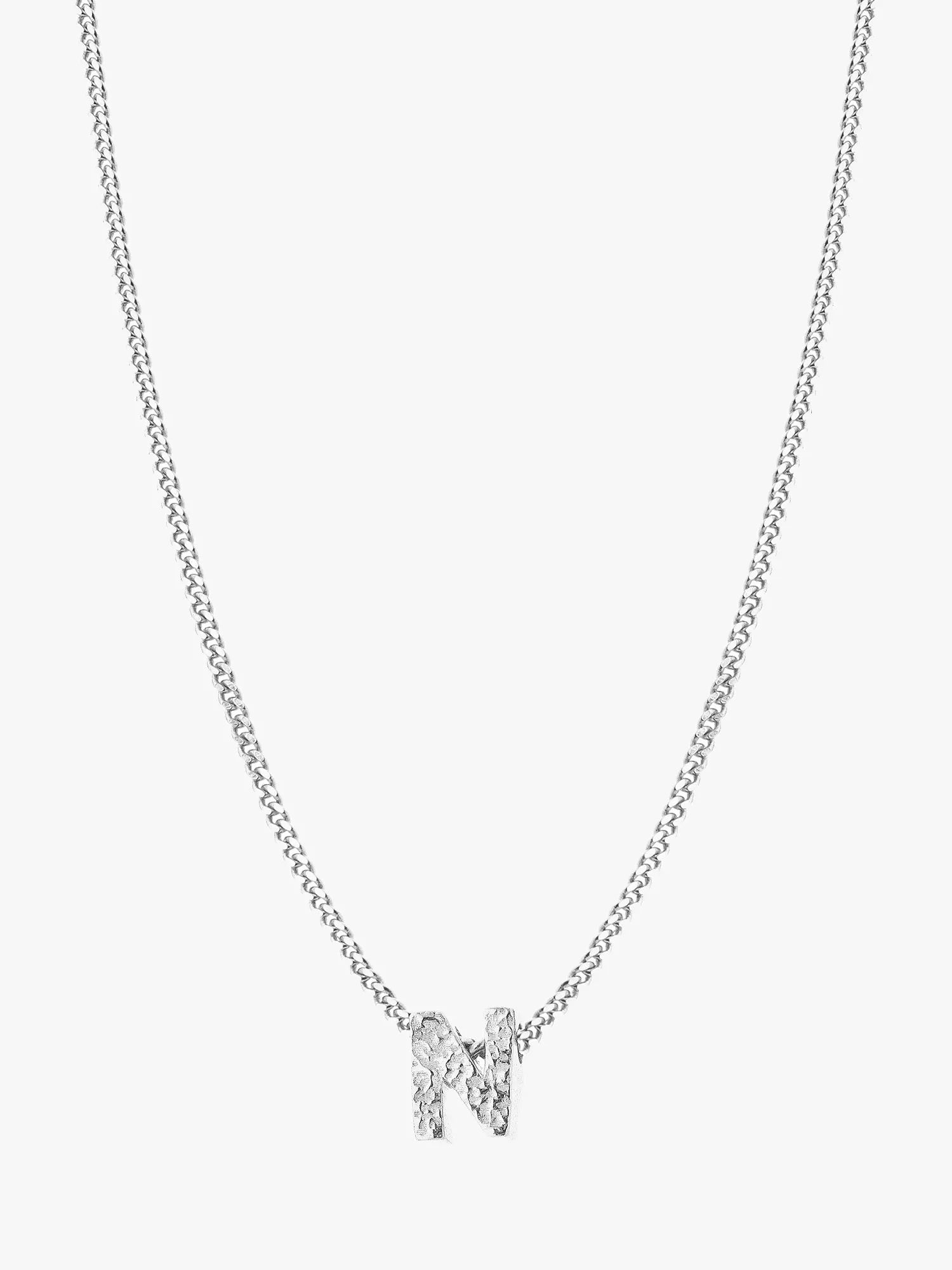 Tutti Textured Alphabet Pendant Necklace, Silver