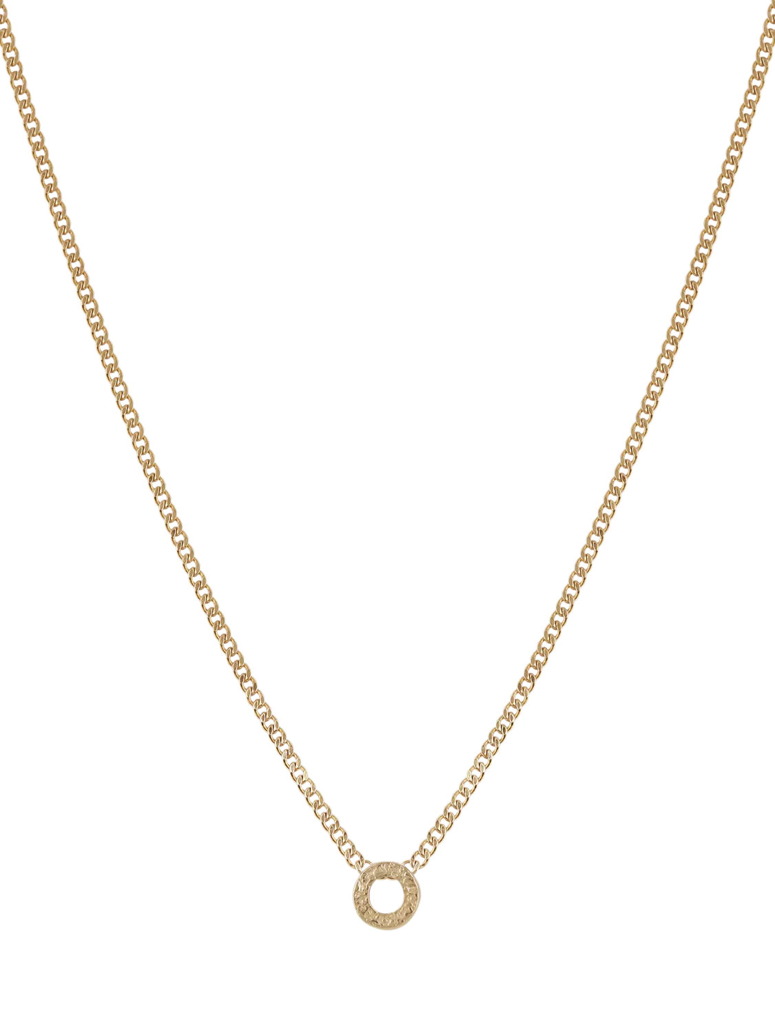 Tutti Textured Alphabet Pendant Necklace Gold 45cm