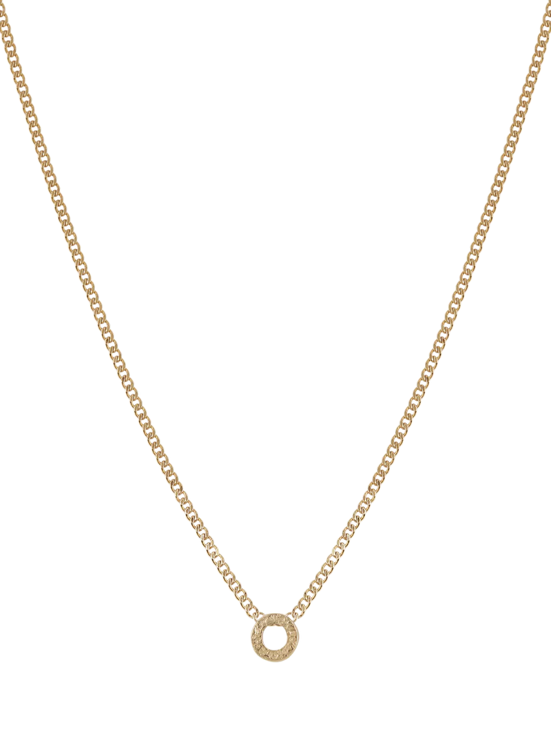 Tutti Textured Alphabet Pendant Necklace Gold 45cm