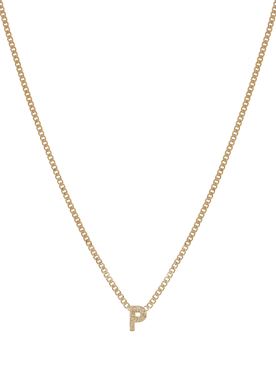Tutti Textured Alphabet Pendant Necklace Gold 45cm