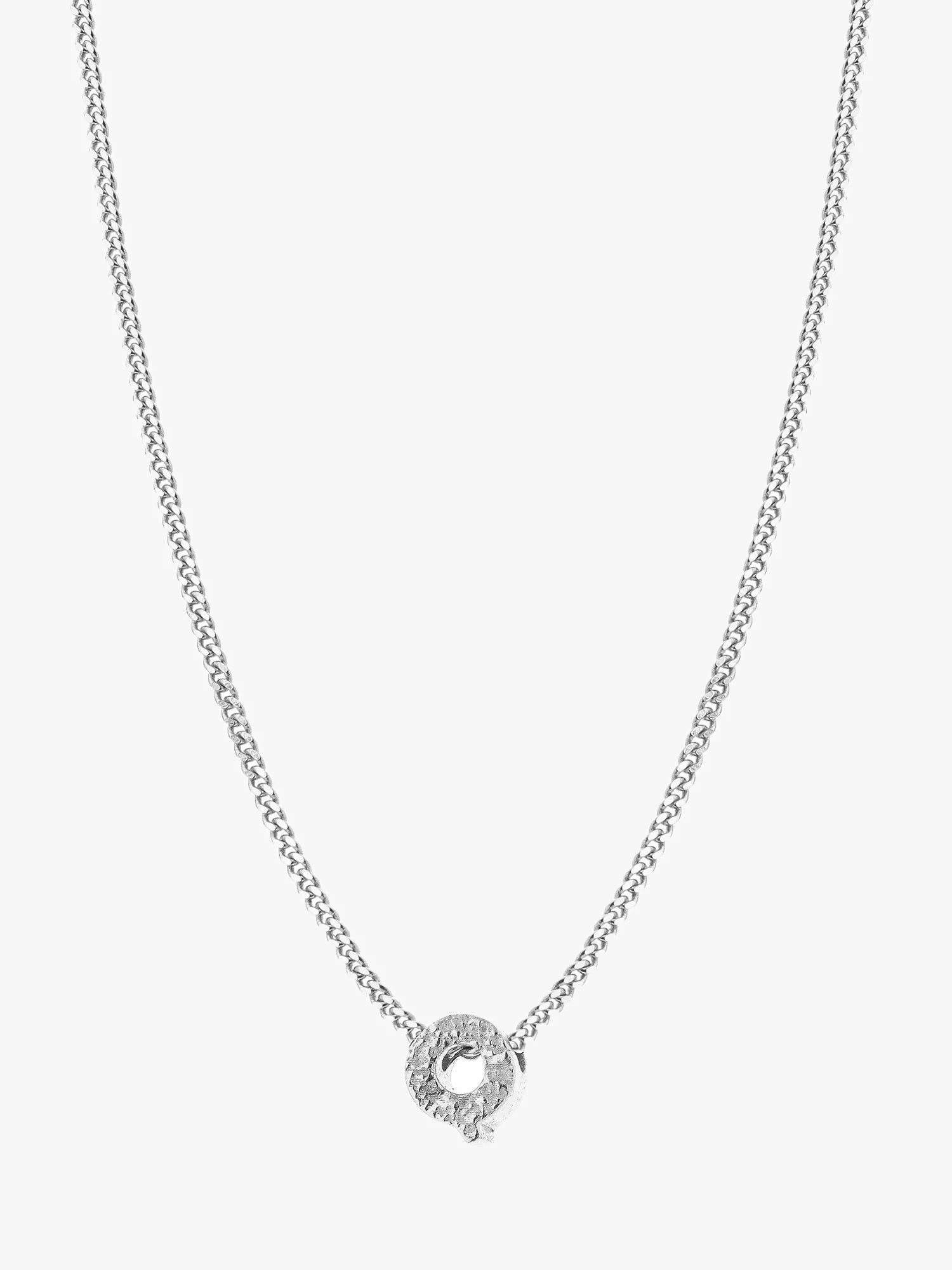 Tutti Textured Alphabet Pendant Necklace, Silver