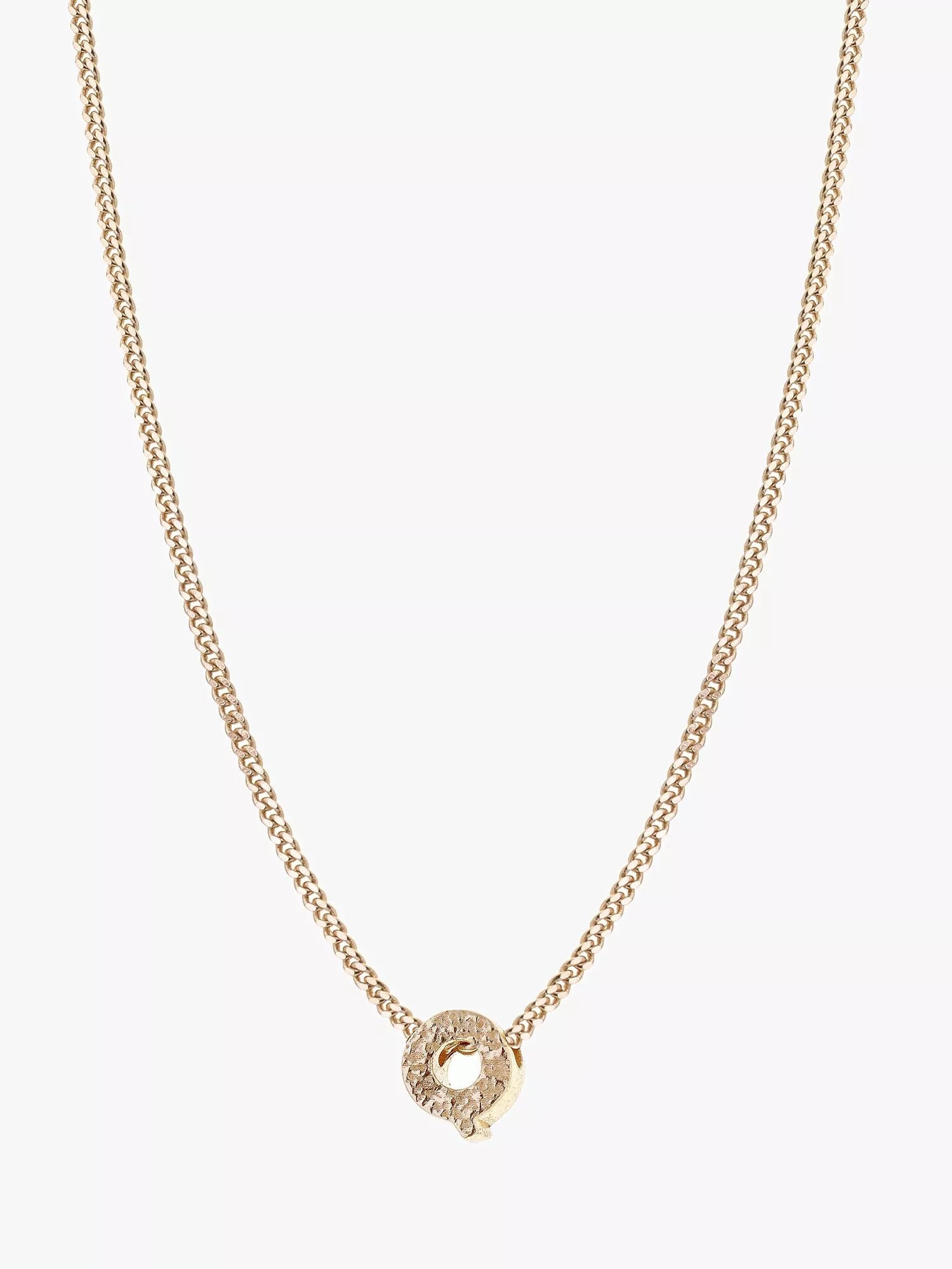 Tutti Textured Alphabet Pendant Necklace Gold 45cm