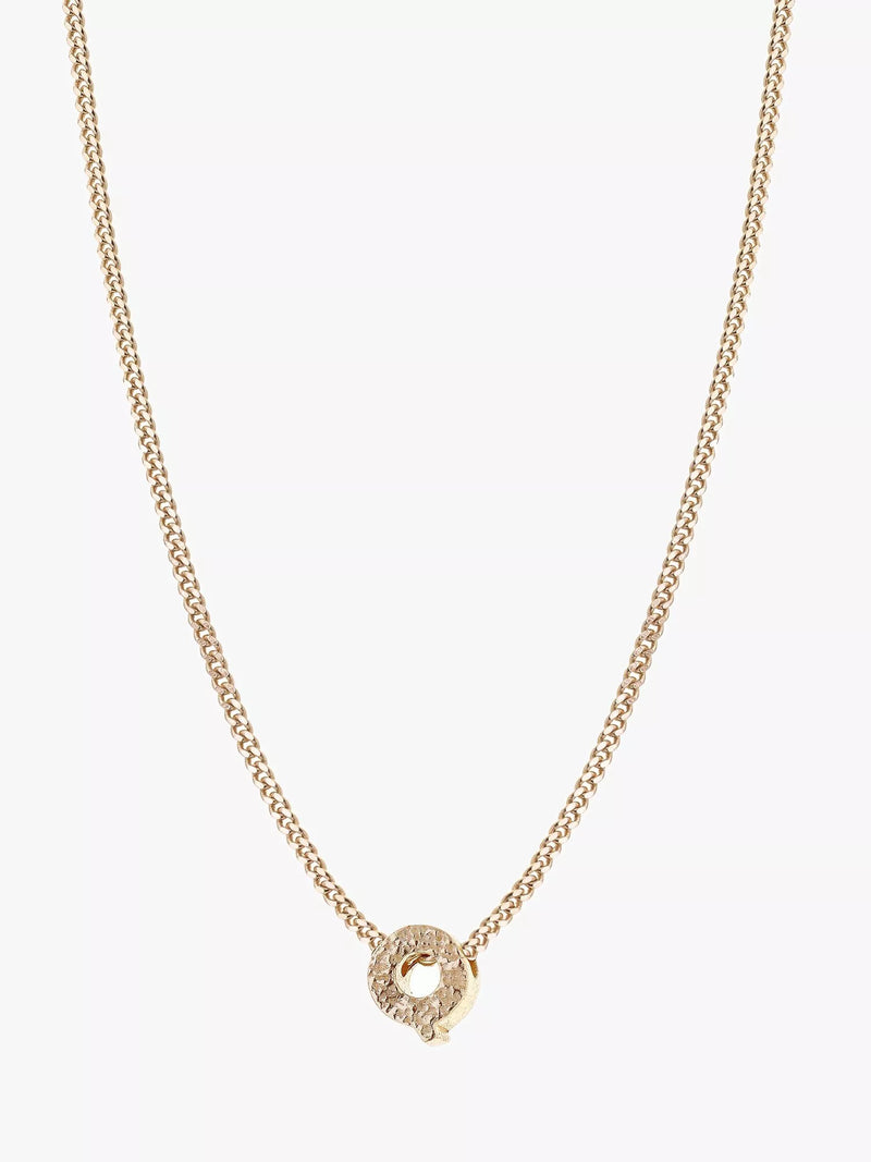 Tutti Textured Alphabet Pendant Necklace Gold 45cm