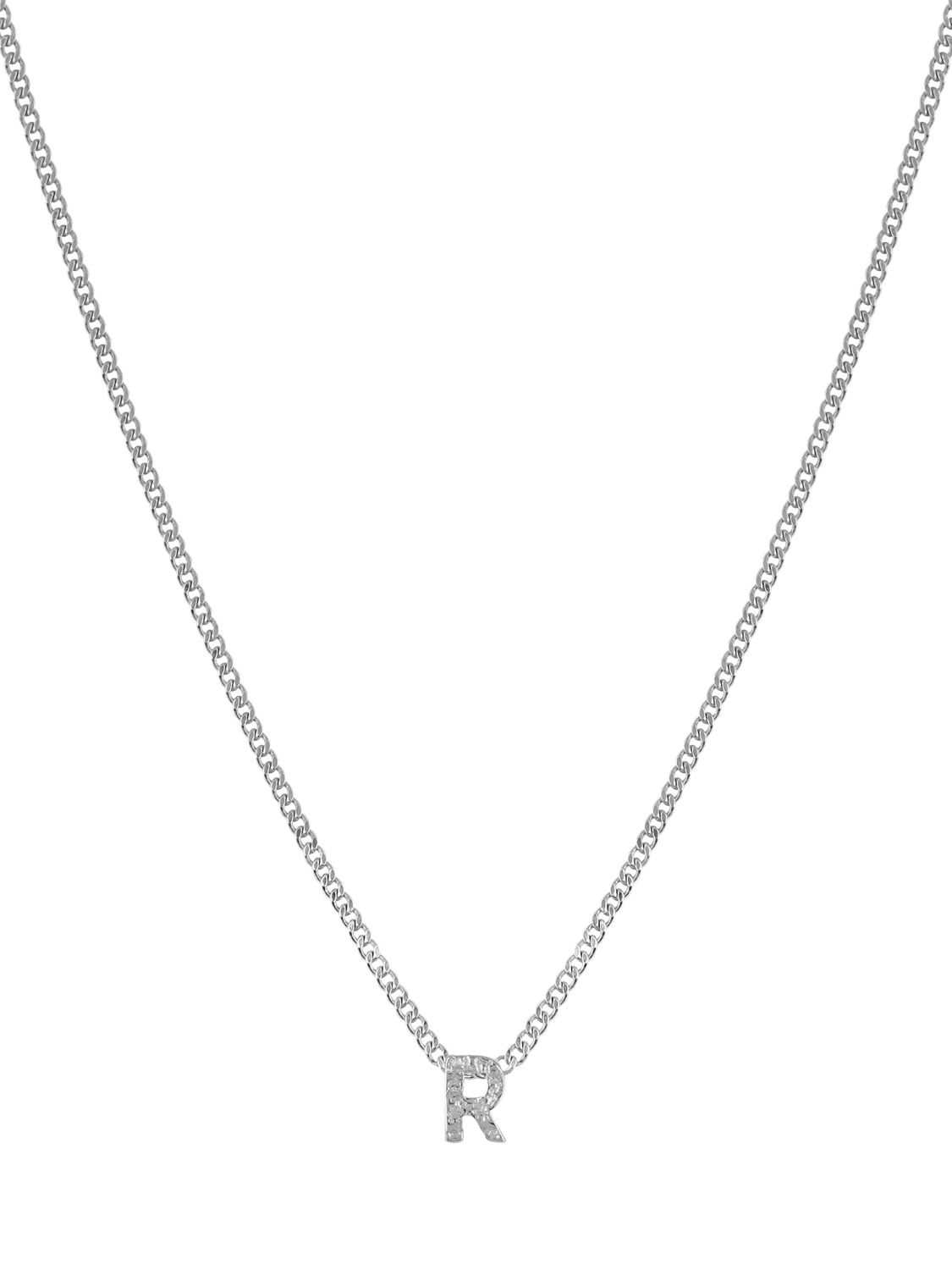 Tutti Textured Alphabet Pendant Necklace, Silver