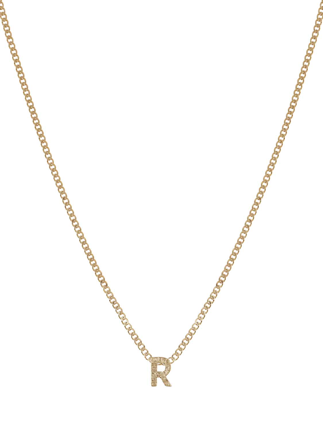 Tutti Textured Alphabet Pendant Necklace Gold 45cm