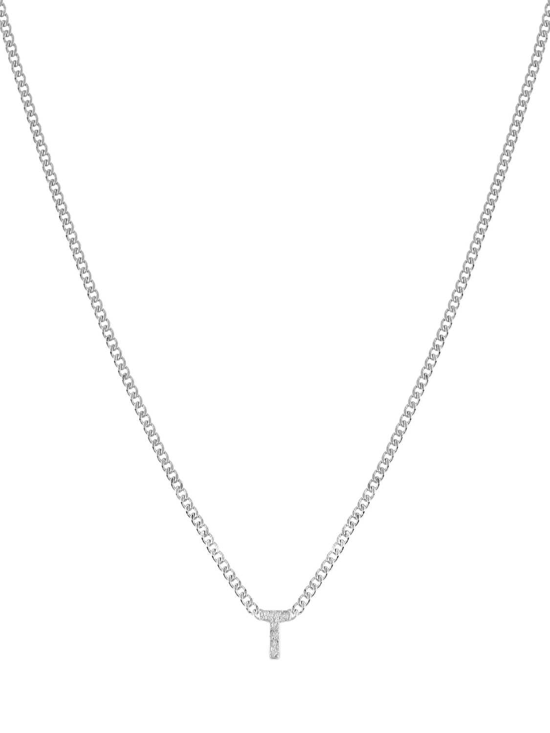 Tutti Textured Alphabet Pendant Necklace, Silver