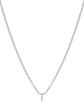 Tutti Textured Alphabet Pendant Necklace, Silver