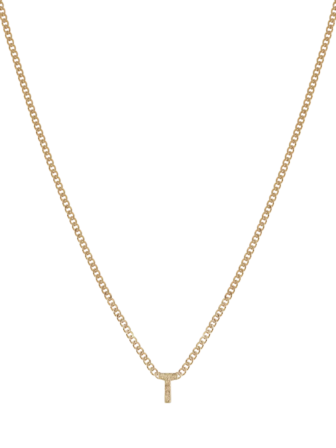 Tutti Textured Alphabet Pendant Necklace Gold 45cm