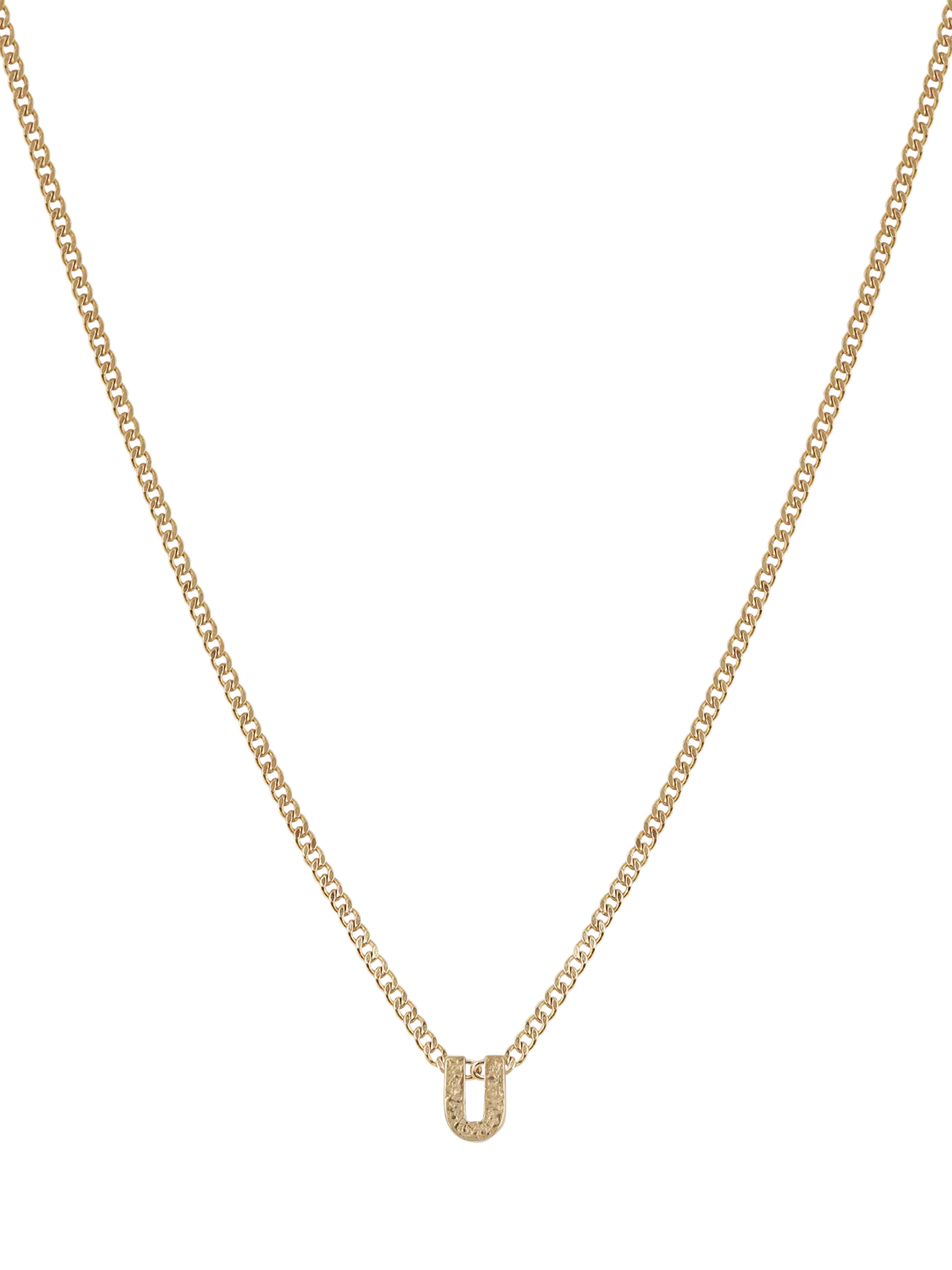 Tutti Textured Alphabet Pendant Necklace Gold 45cm