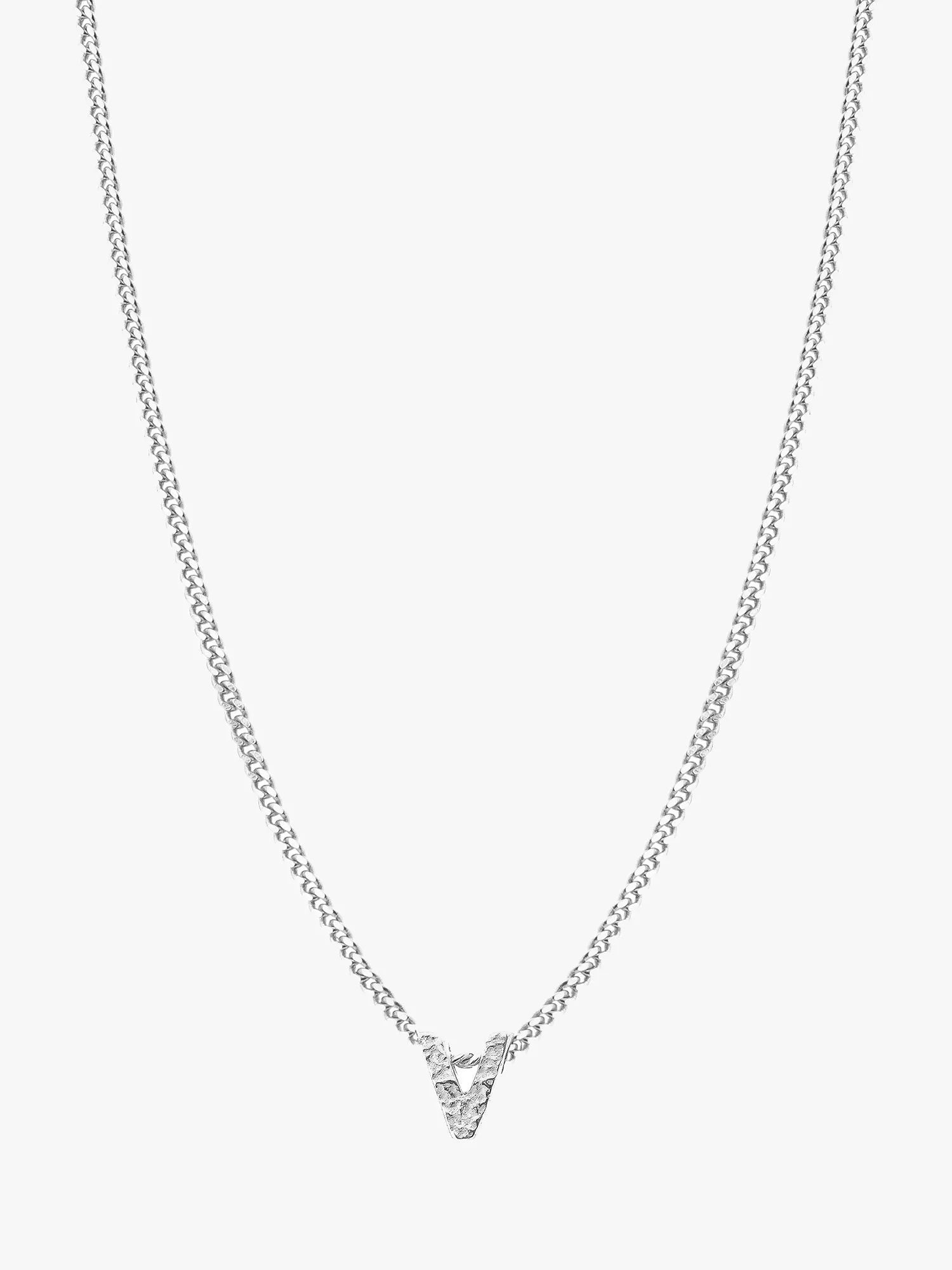 Tutti Textured Alphabet Pendant Necklace, Silver