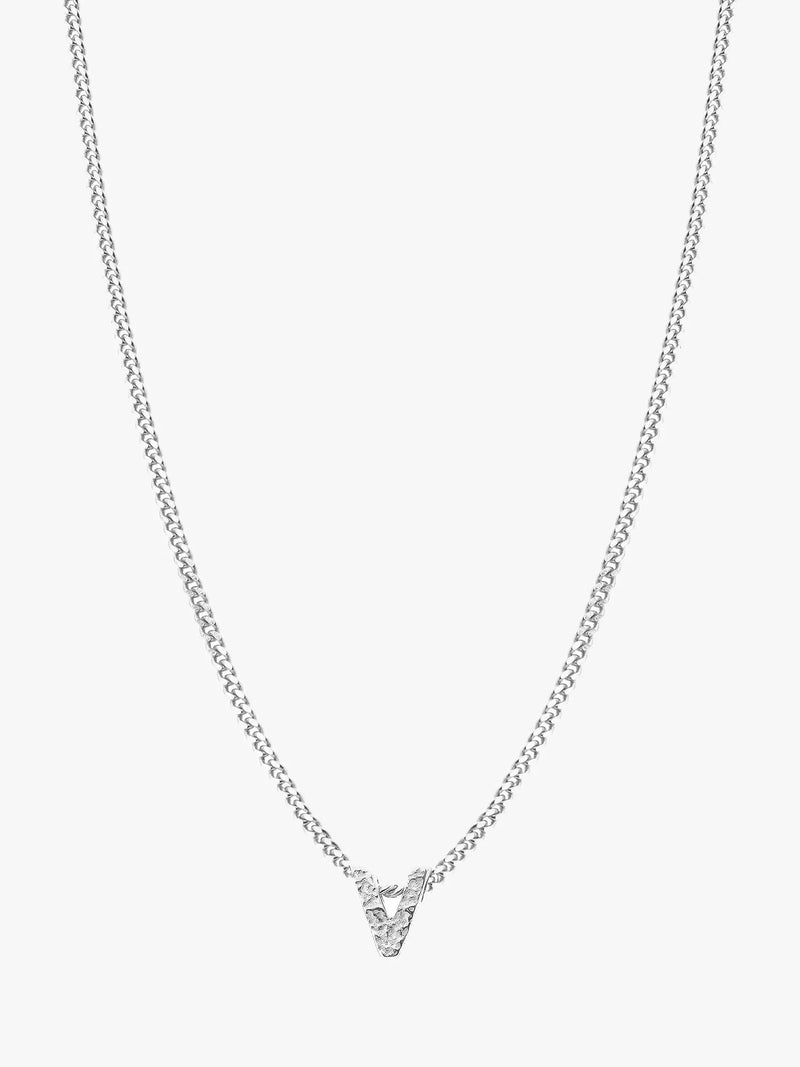 Tutti Textured Alphabet Pendant Necklace, Silver