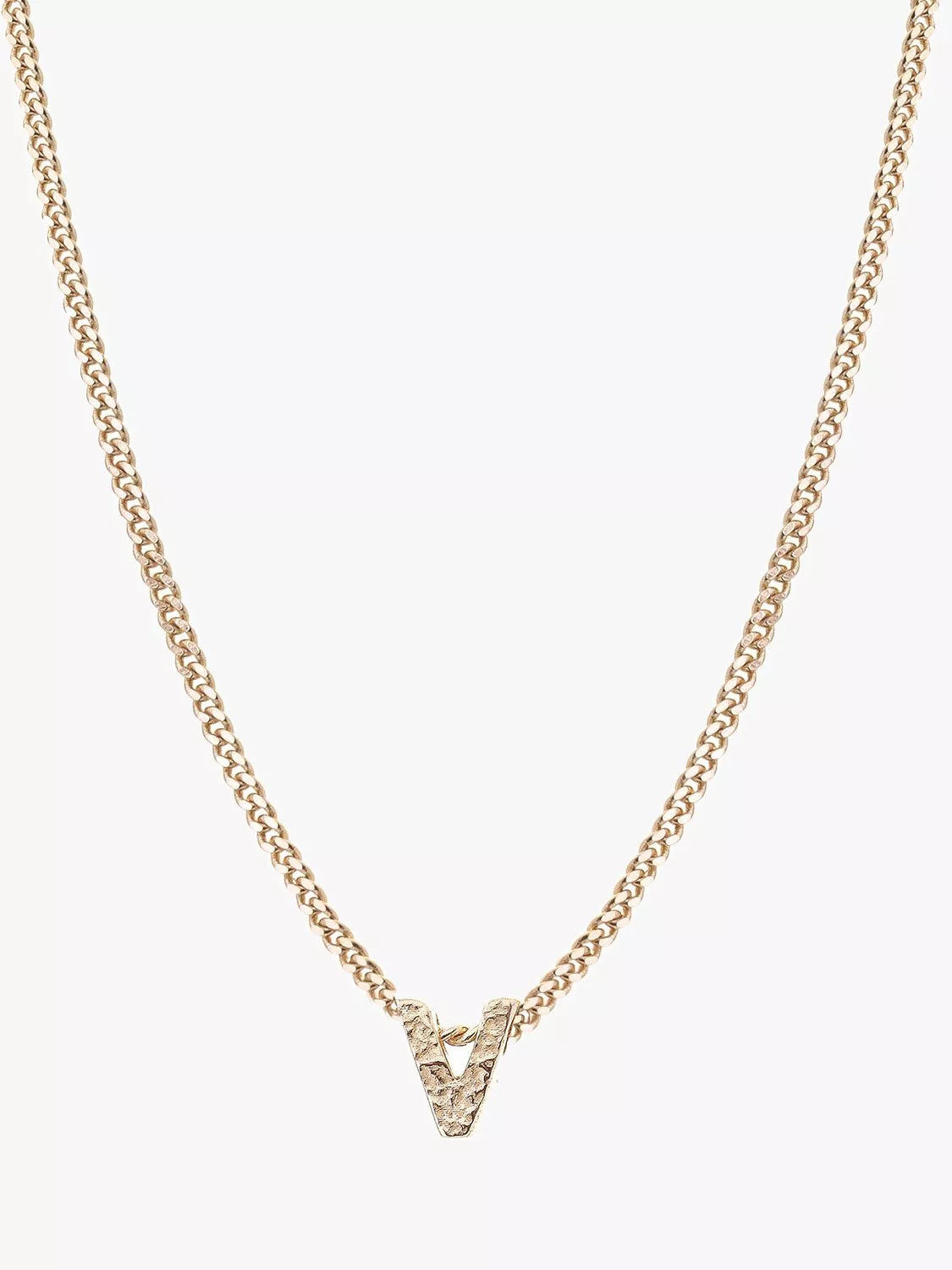 Tutti Textured Alphabet Pendant Necklace Gold 45cm