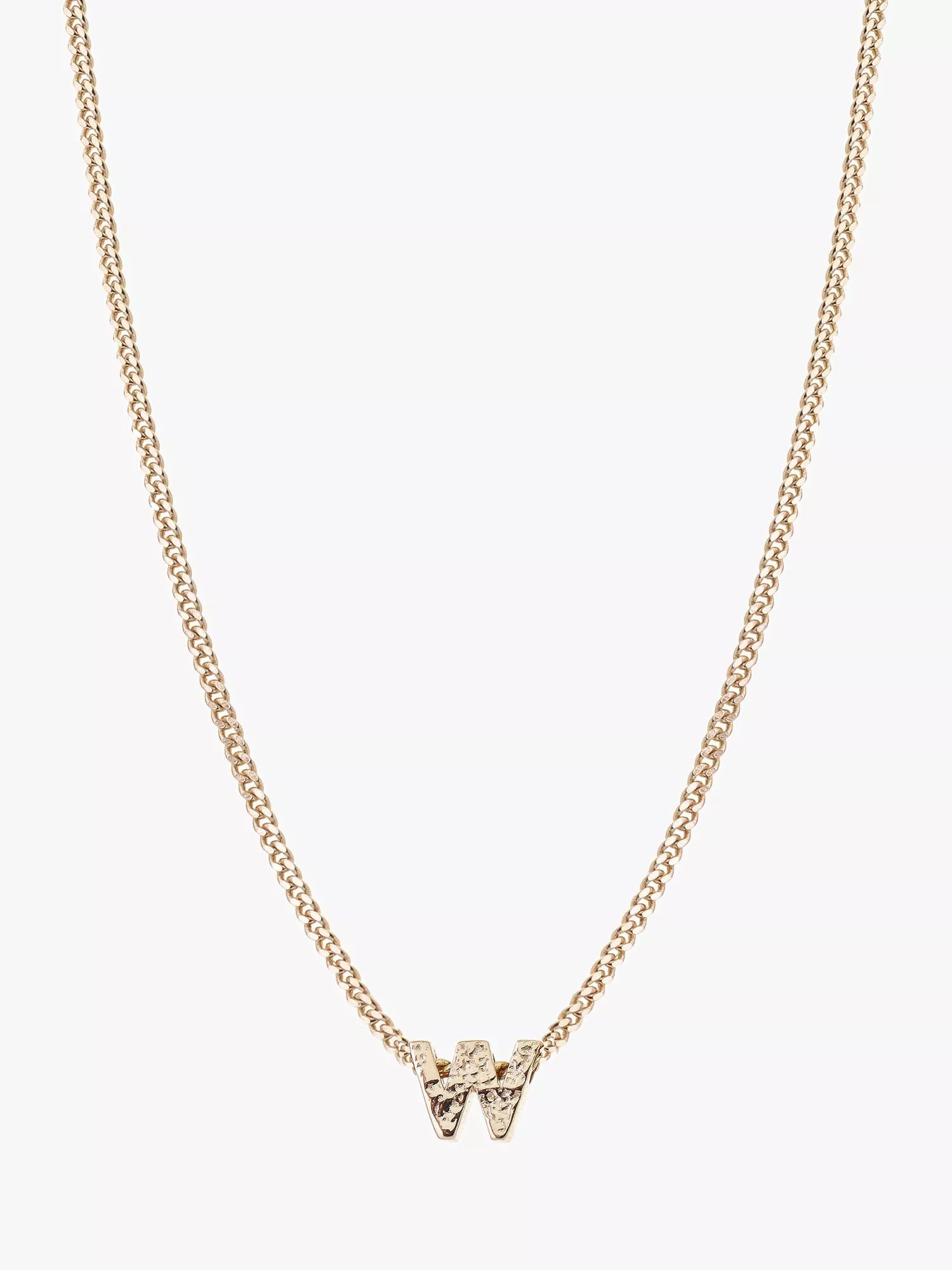 Tutti Textured Alphabet Pendant Necklace Gold 45cm