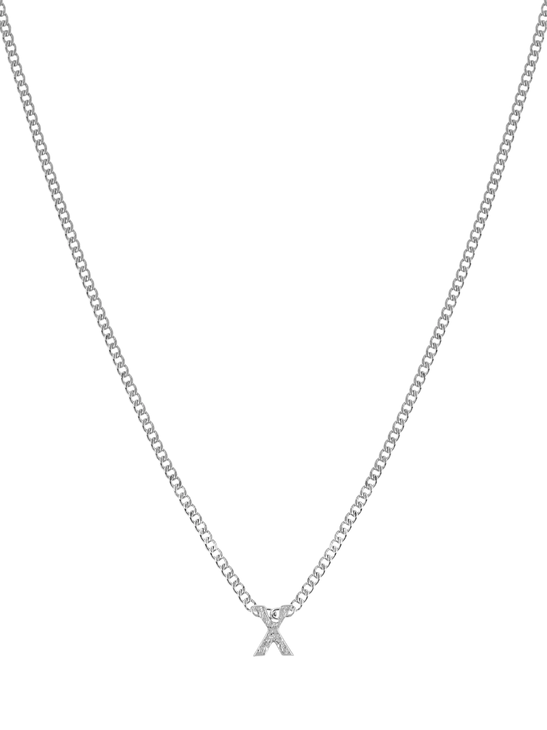 Tutti Textured Alphabet Pendant Necklace, Silver
