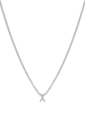 Tutti Textured Alphabet Pendant Necklace, Silver