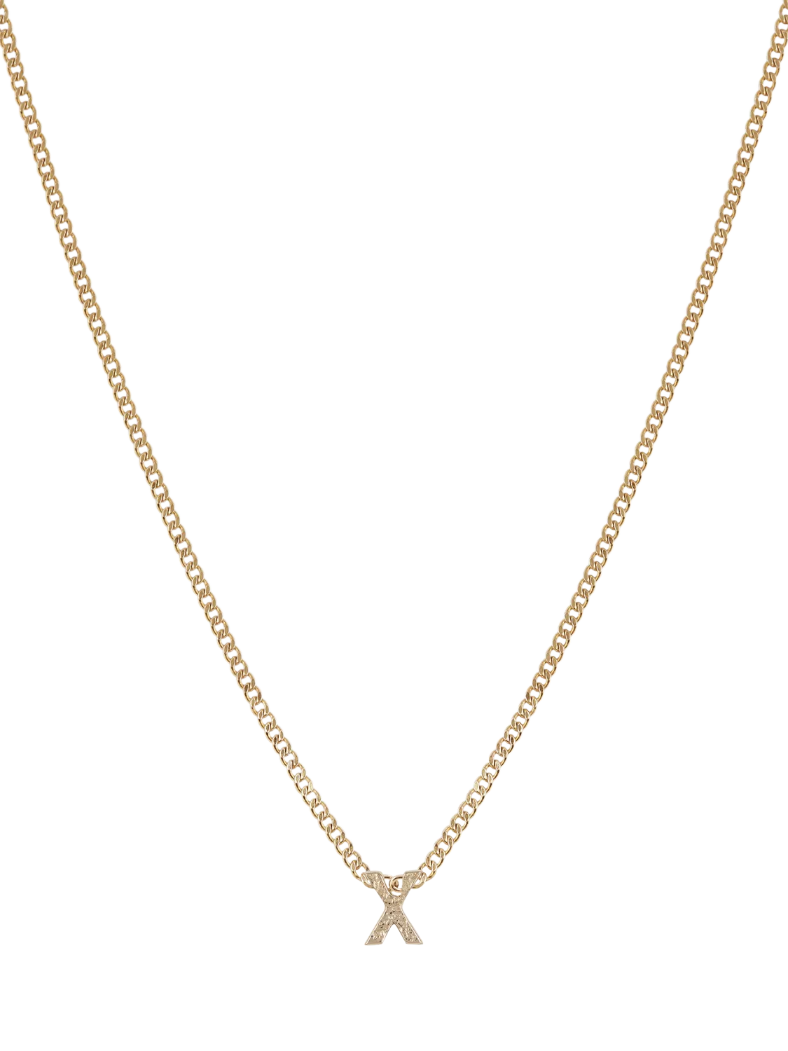 Tutti Textured Alphabet Pendant Necklace Gold 45cm