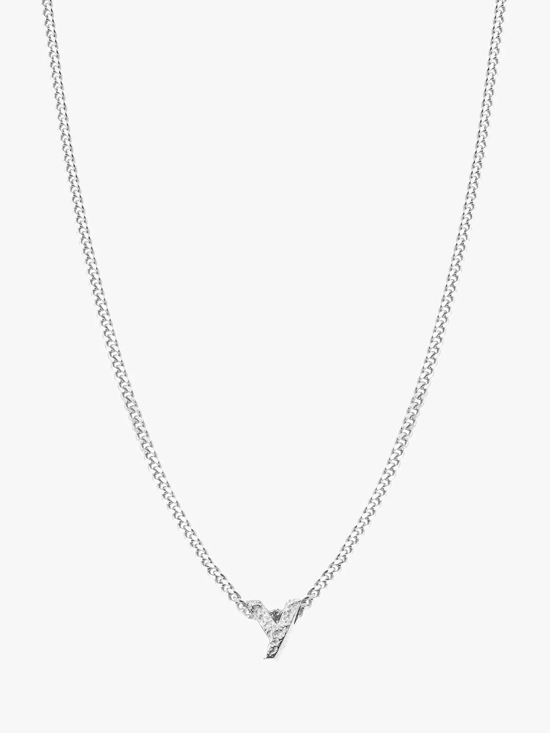 Tutti Textured Alphabet Pendant Necklace, Silver