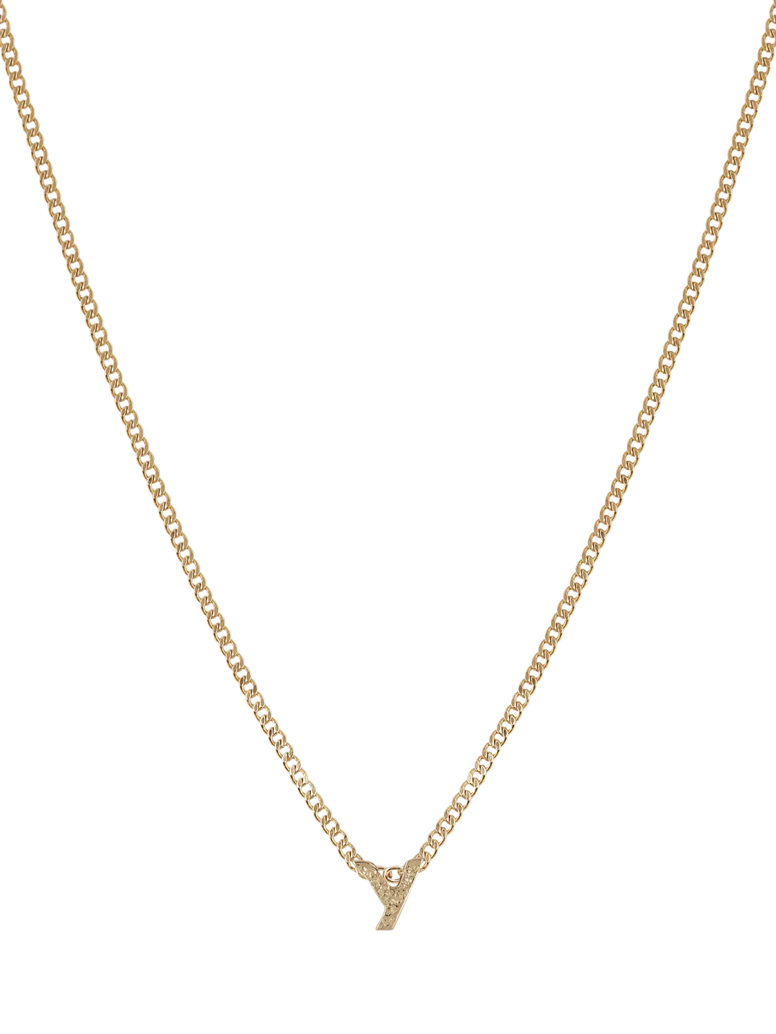 Tutti Textured Alphabet Pendant Necklace Gold 45cm