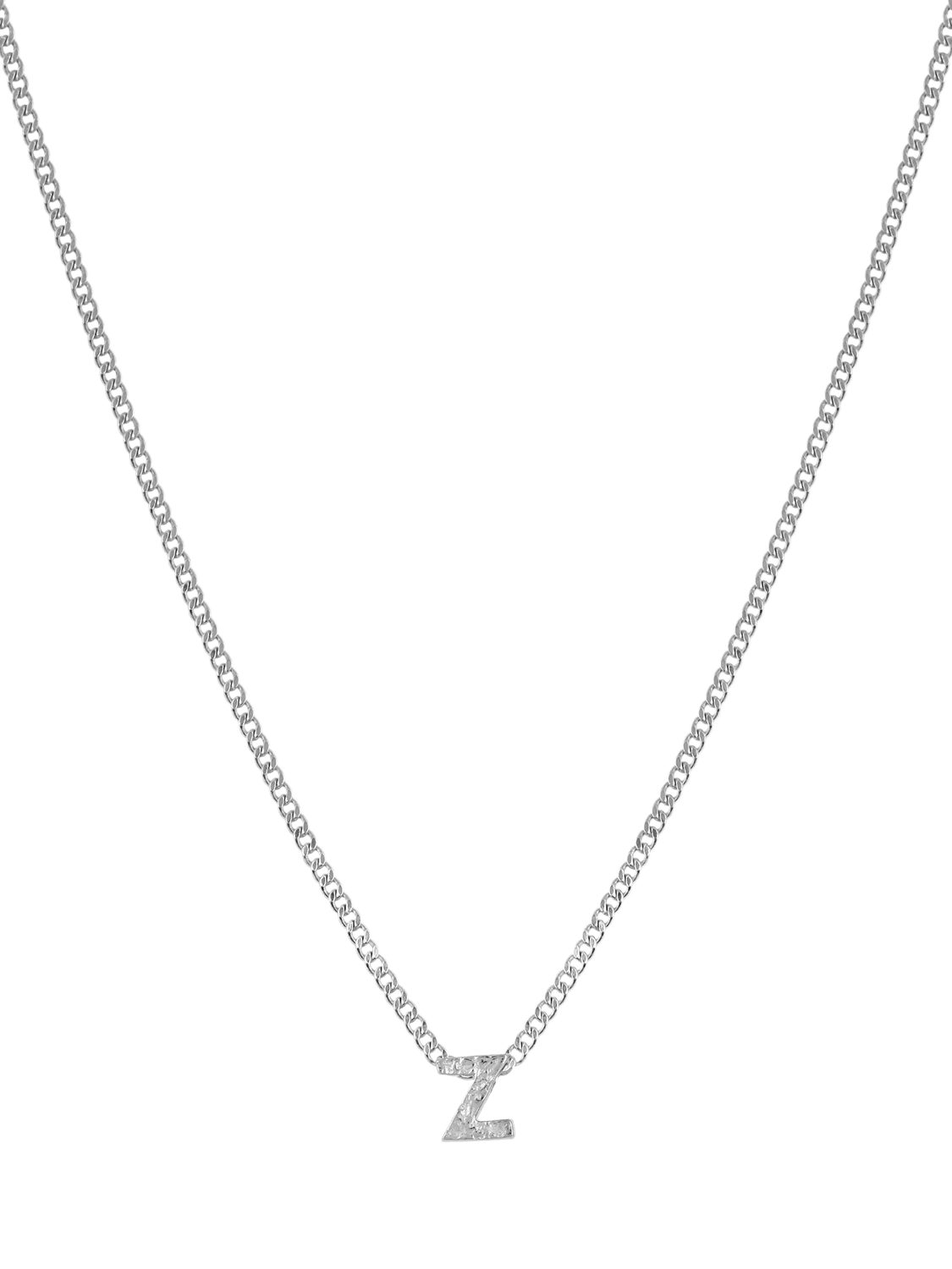 Tutti Textured Alphabet Pendant Necklace, Silver