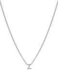 Tutti Textured Alphabet Pendant Necklace, Silver