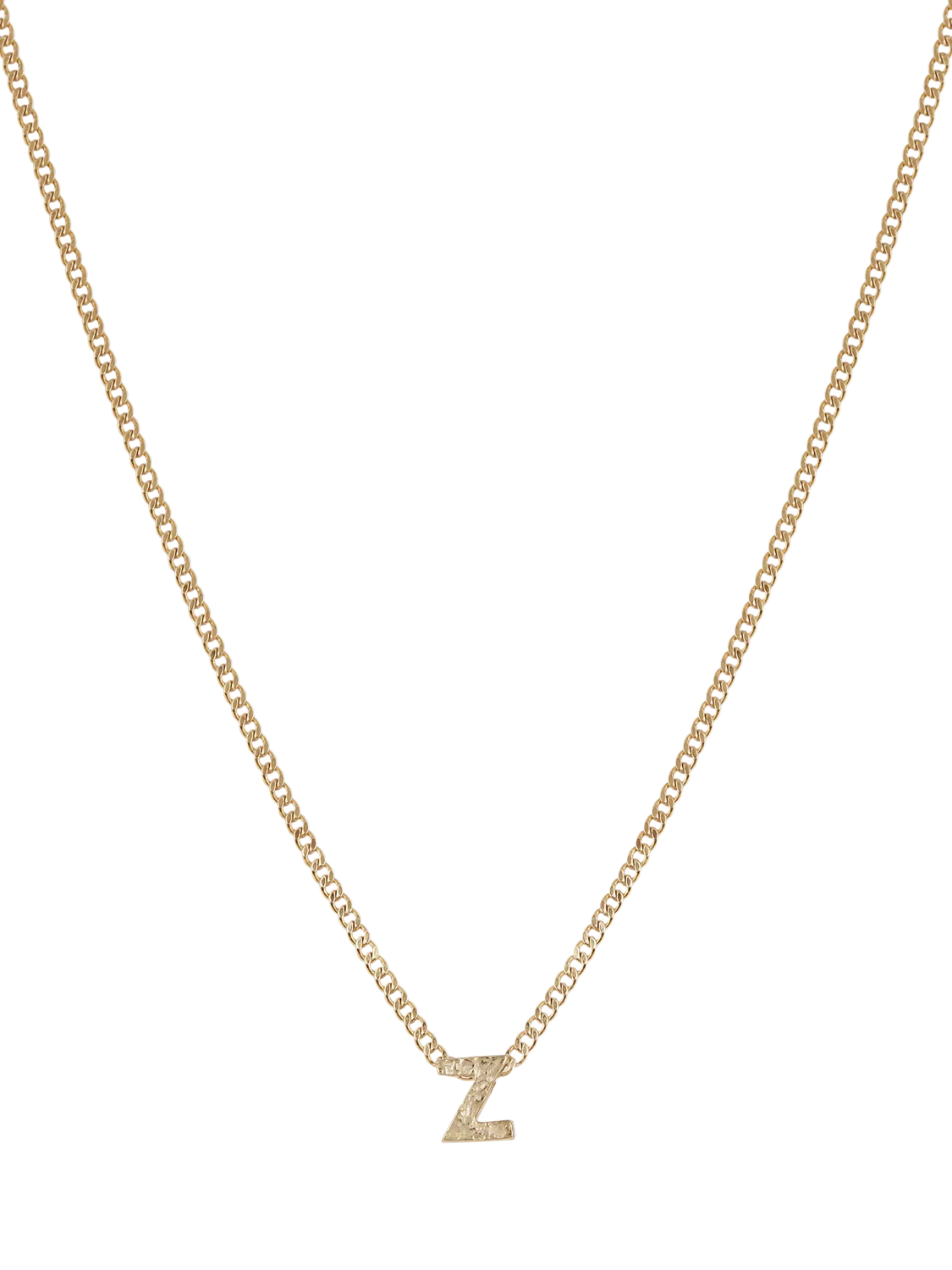 Tutti Textured Alphabet Pendant Necklace Gold 45cm