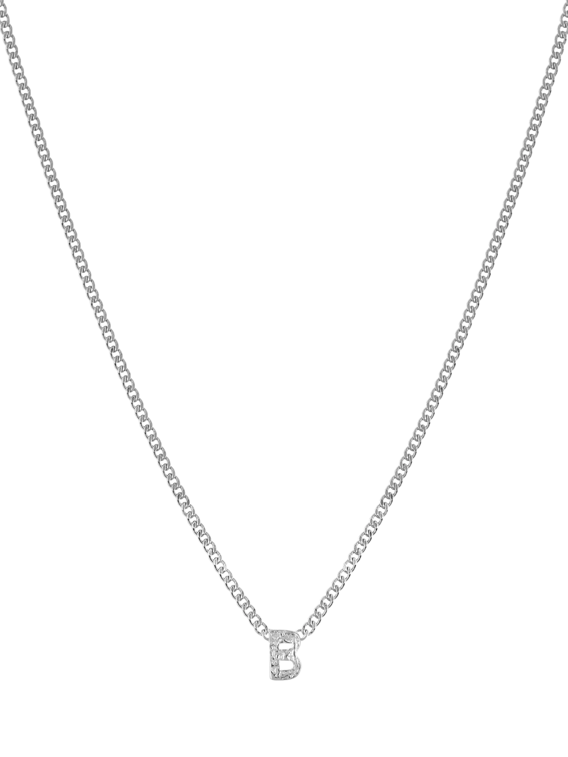 Tutti Textured Alphabet Pendant Necklace, Silver