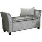 GFW Verona grey velvet storage seat 87.4L, UK version