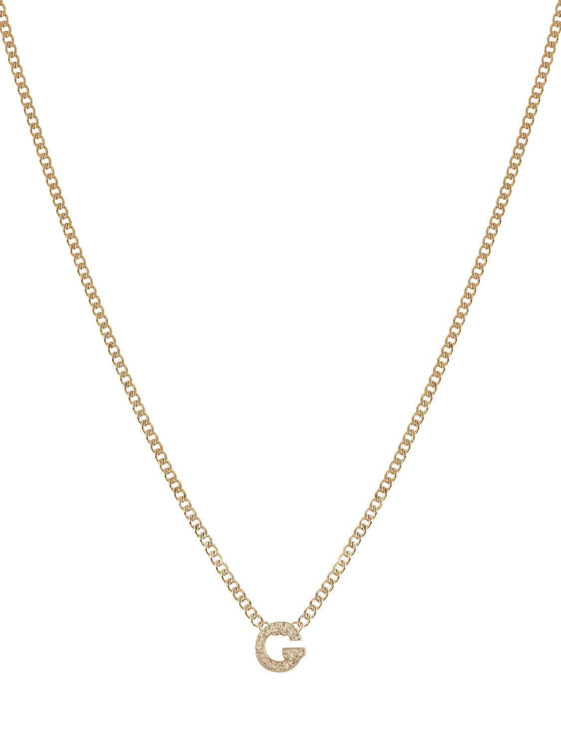 Tutti Textured Alphabet Pendant Necklace Gold 45cm