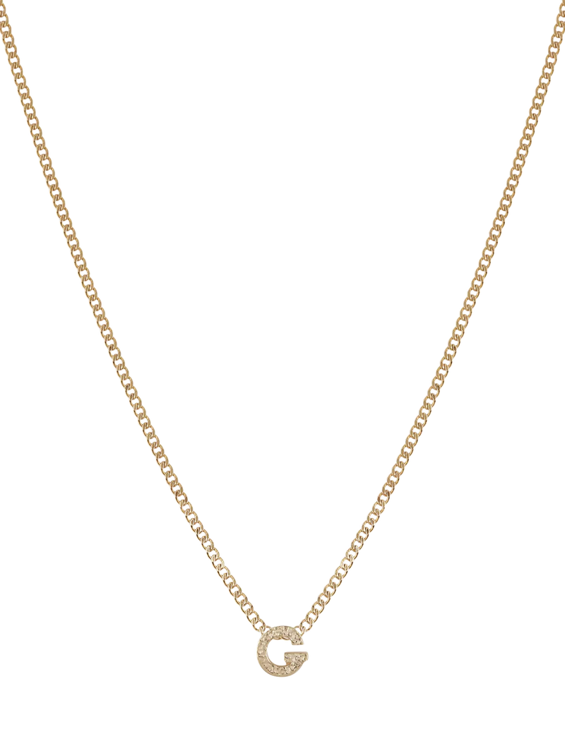 Tutti Textured Alphabet Pendant Necklace Gold 45cm